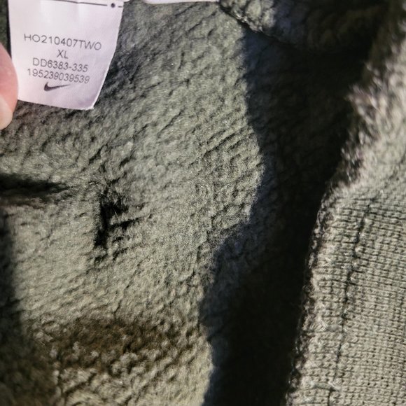 Nike Air Drawstring Hoodie Women's XL Green Colorblock Long Sleeve Cotton Blend - Picture 8 of 8